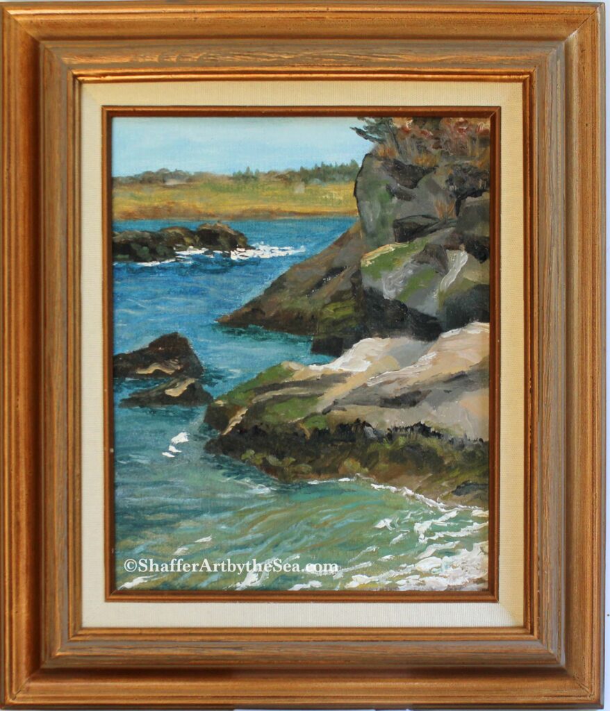 Oil Painting of Fort Wetherhill Cove, Jamestown, R.I.