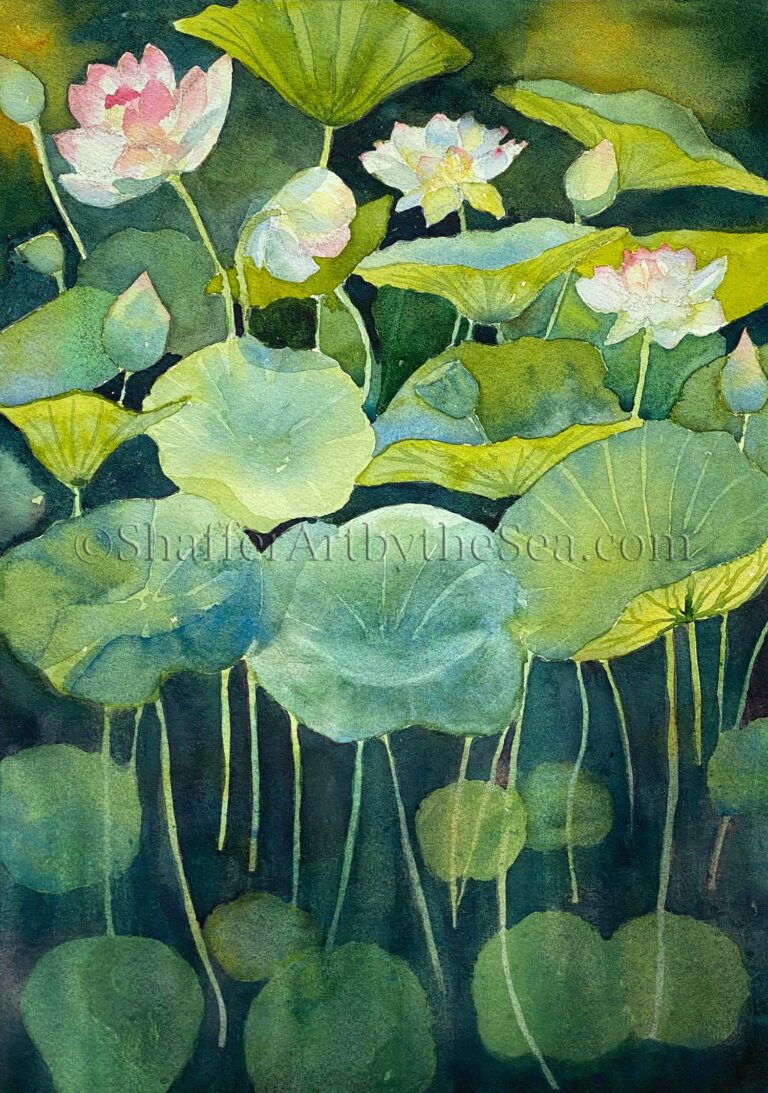 Read more about the article Painting at the Lotus Pond, Wickford, R.I.