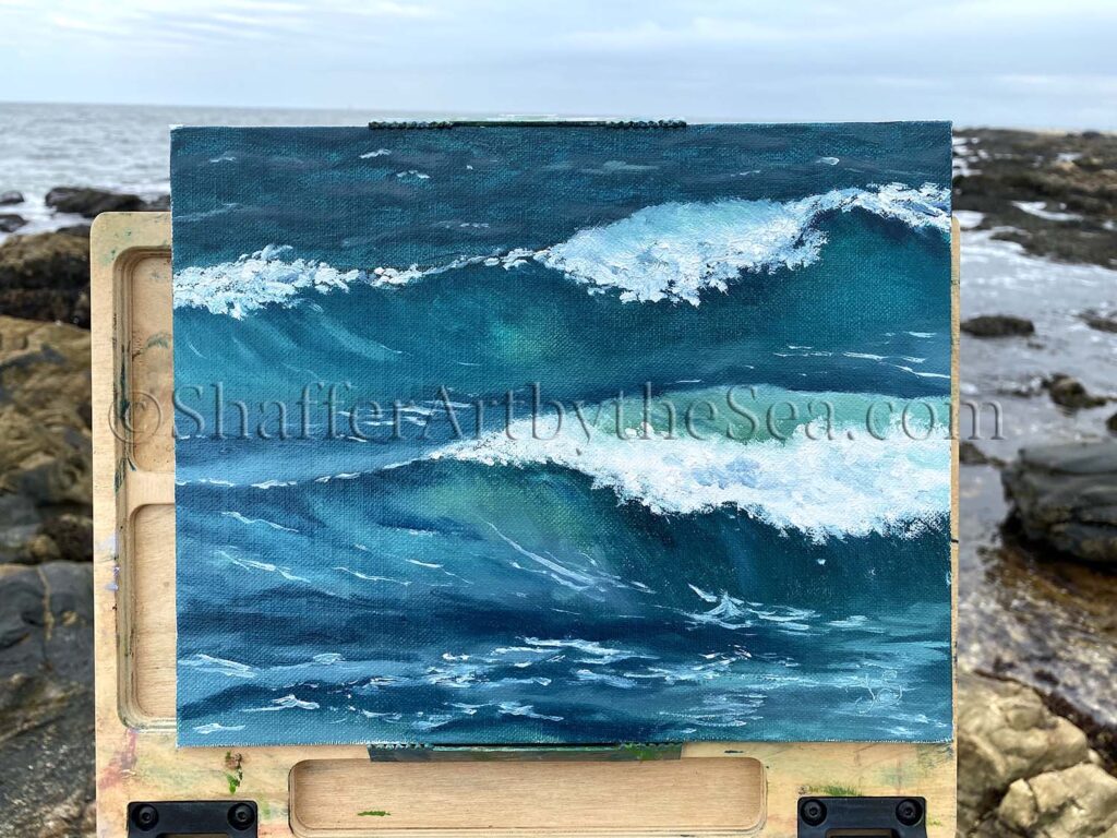 Ocean oil painting of waves