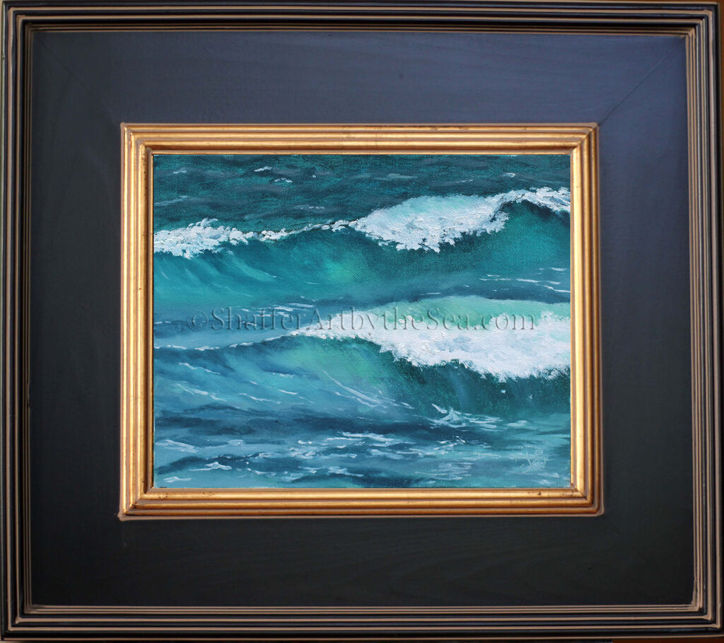 Small Oil Painting Ocean Waves