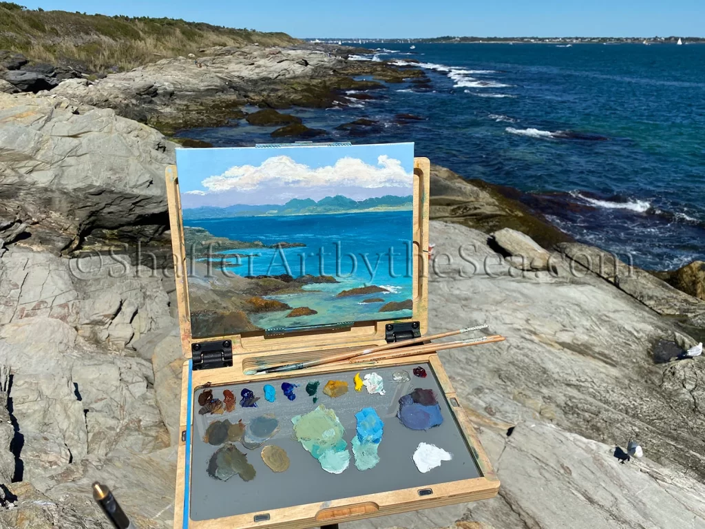 Painting at Beavertail State Park, Jamestown, RI