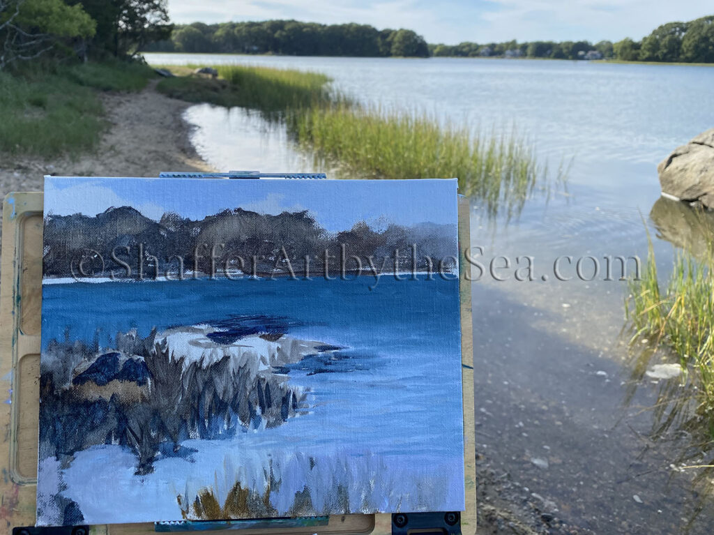 Oil painting in progress, Rome Point