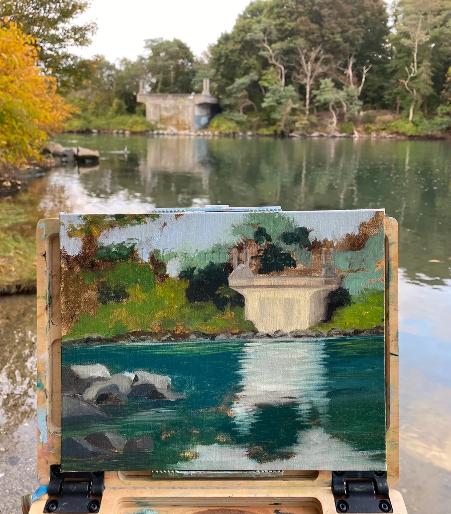 Oil Painting Sprague Bridge, Narrow River, Narragansett, RI