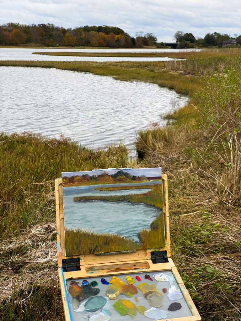 Read more about the article Narrow River Plein Air Oil Painting