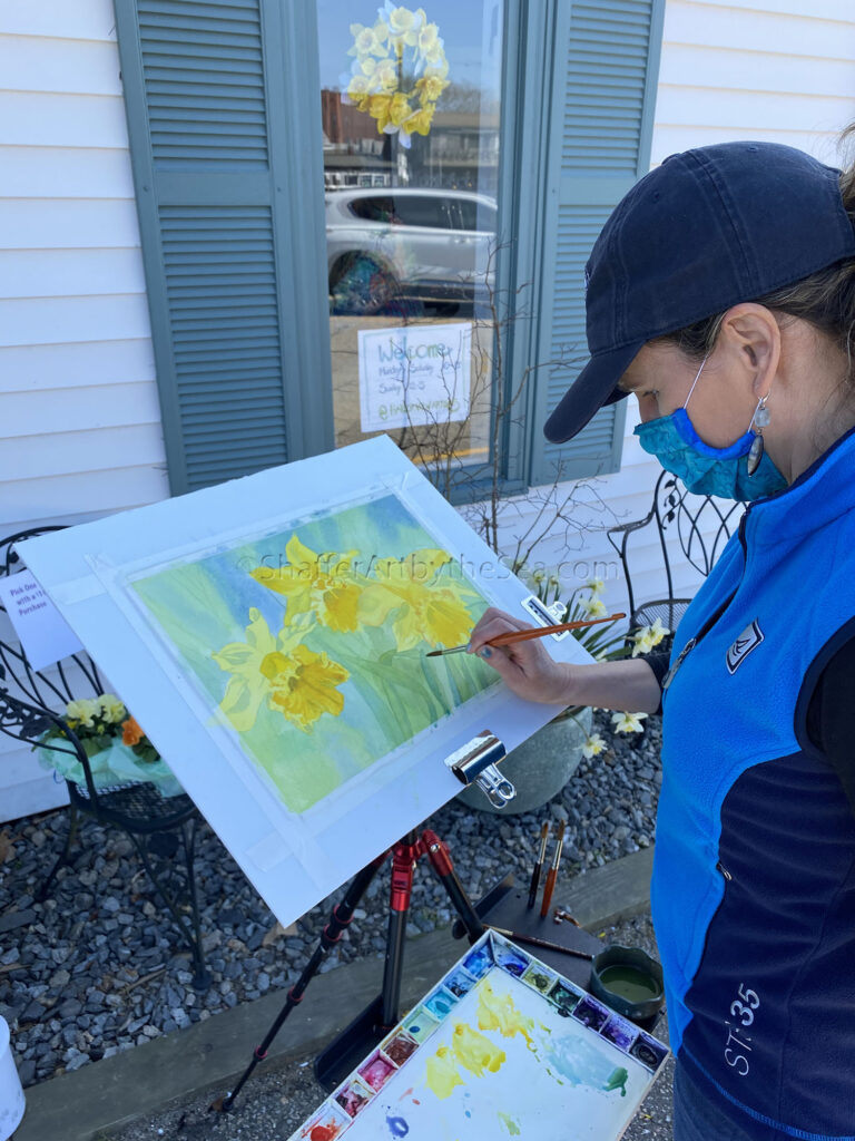 plein air painting daffodils