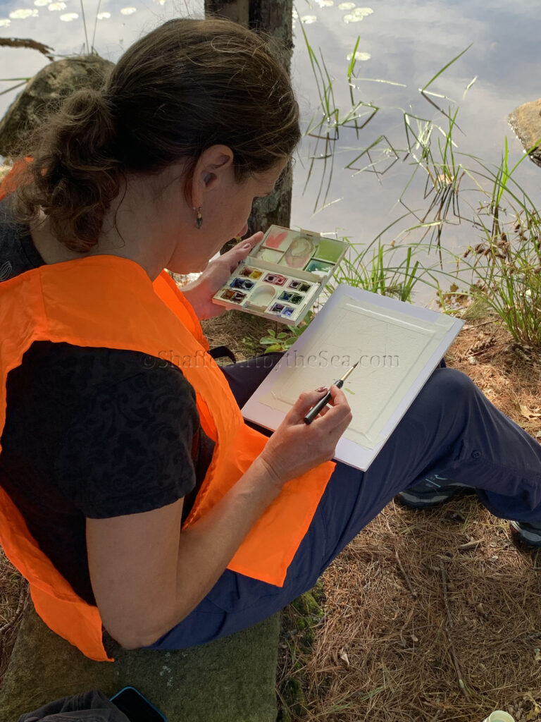 Plein air painting in watercolor