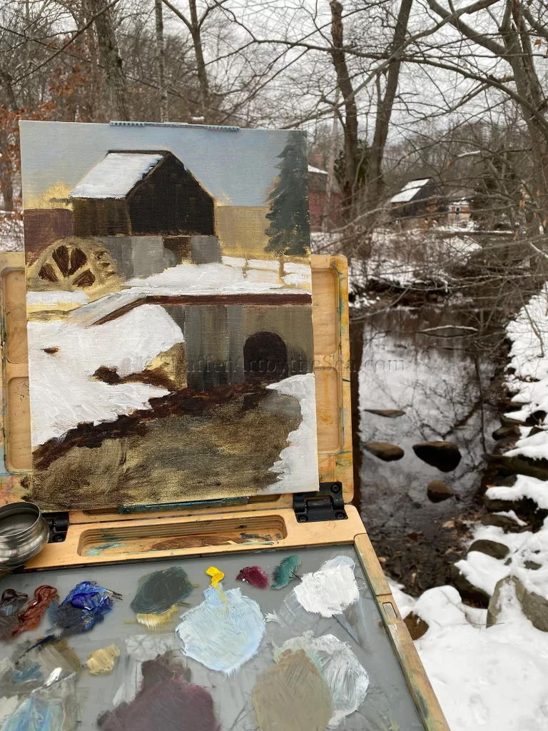 Plein air block in Gilbert Stuart birthplace museum