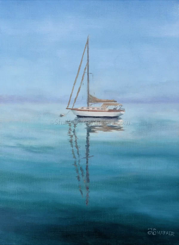 Cape Dory sailboat oil painting