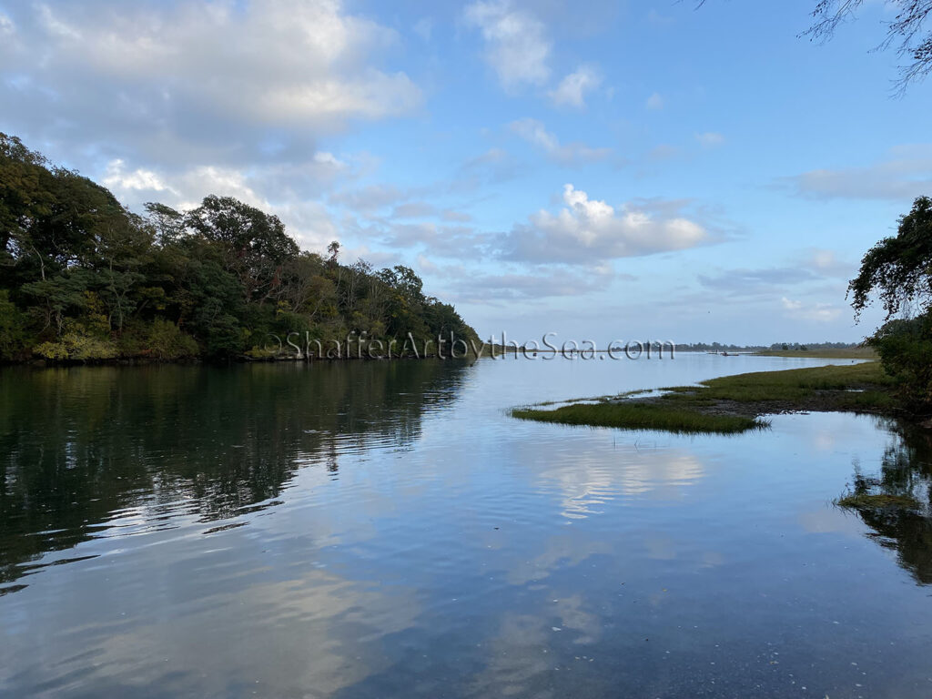 View of mouth of Narrow River from Sprague Bridge, Narragansett, RI