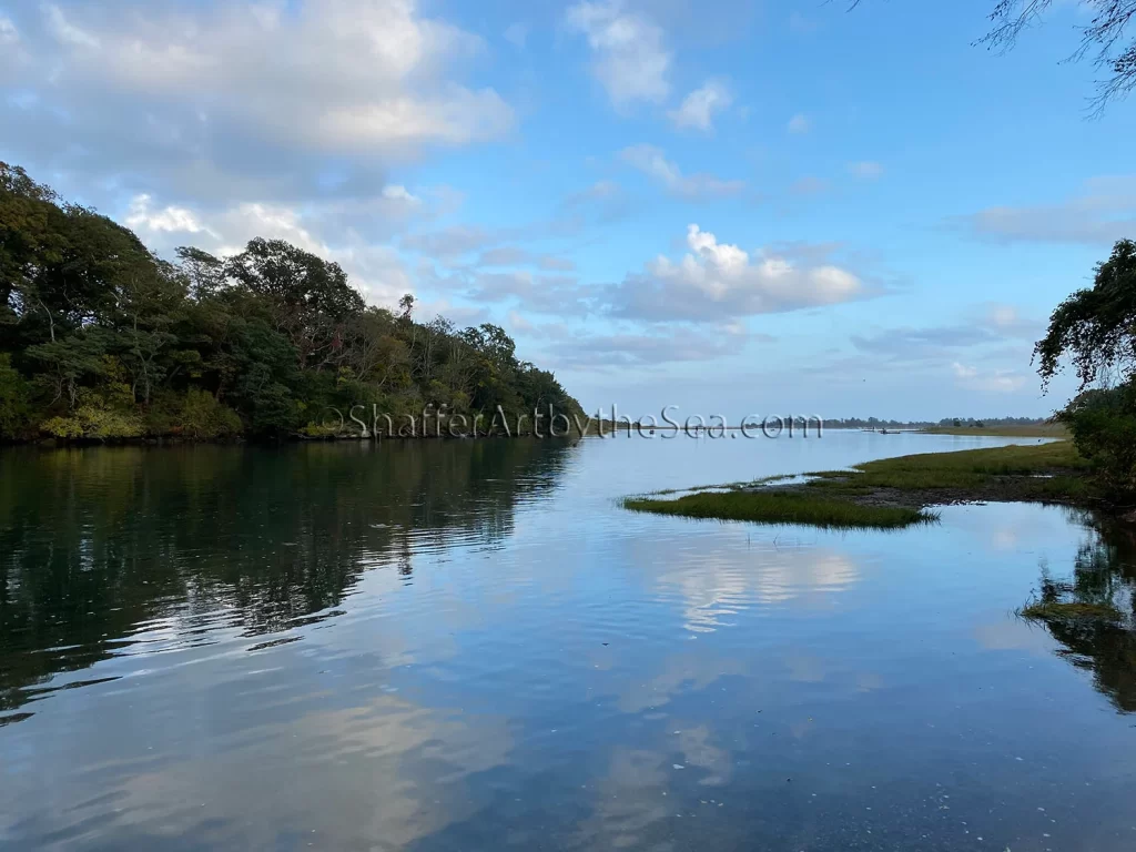 View of mouth of Narrow River from Sprague Bridge, Narragansett, RI