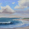 'Summer Sunshine', Scarborough Beach, R.I., plein air oil painting, 16 x 12 inches, $375