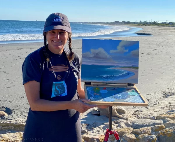 Summer Sunshine: Scarborough Beach, RI seascape oil painting | 12 x 16 in - Image 3