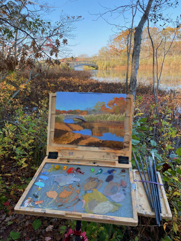 Plein air painting at Belleville Pond