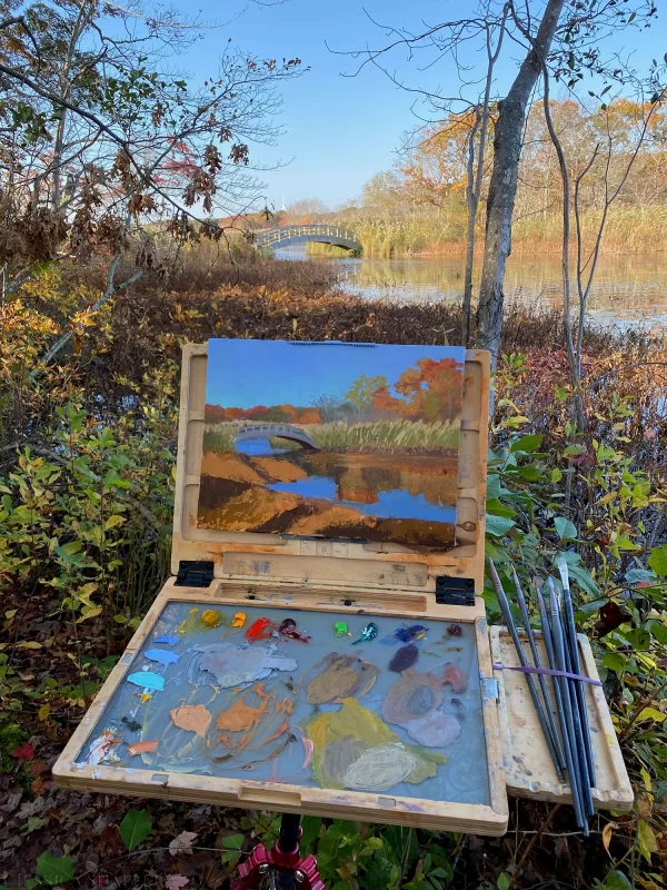 Plein air painting at Belleville Pond