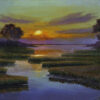 'Barn Island Sunset', Barn Island Management Area, CT, oil painting, 16 x 12 inches