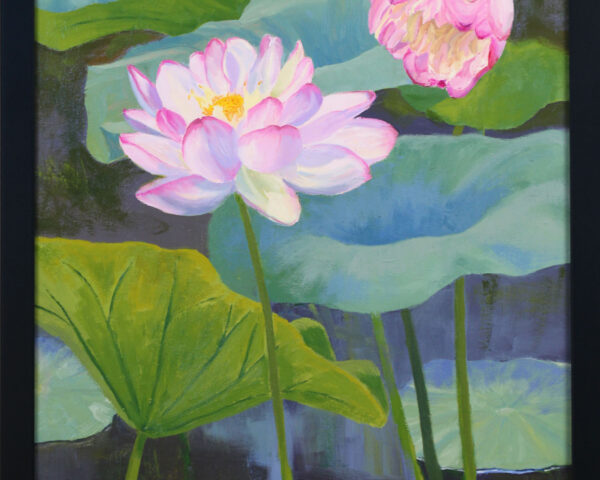 Lotus Pond:  oil painting of North Kingstown, Rhode Island | 20 x 16 in