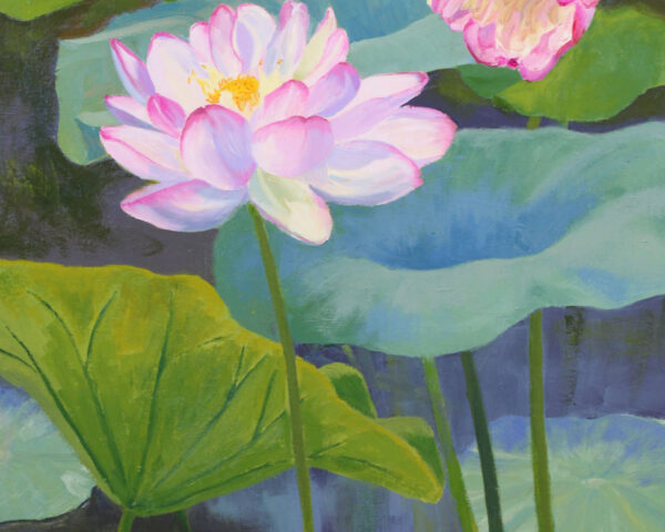 Lotus Pond:  oil painting of North Kingstown, Rhode Island | 20 x 16 in