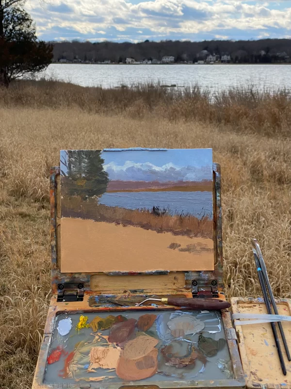 Shoreside Path: oil painting at Touissett Wildlife Refuge | 8 x 10 in - Image 5