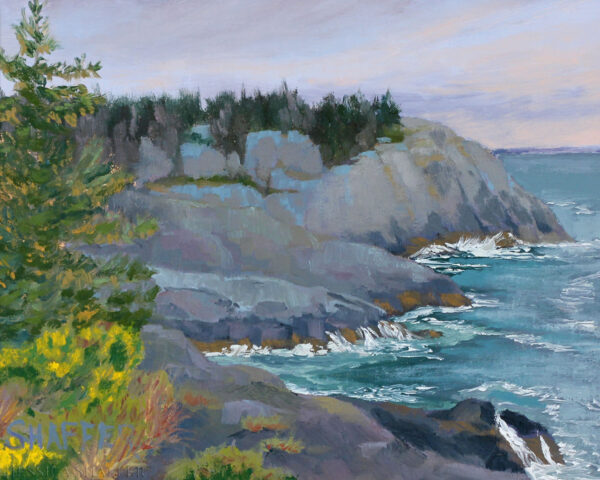 Storm Over Squeaker Cove: Monhegan Island oil painting | 8 x 10 in