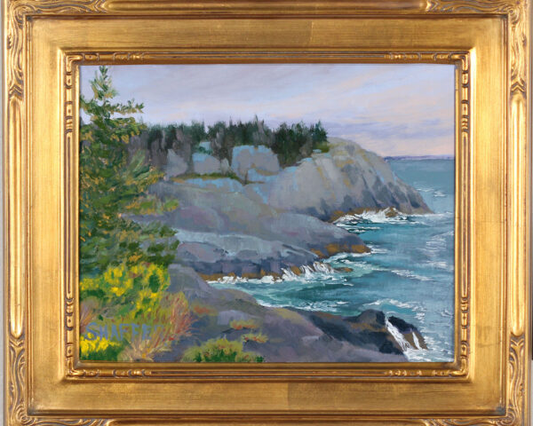 Storm Over Squeaker Cove: Monhegan Island oil painting | 8 x 10 in