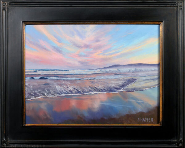 Sunset Seascape Oil Painting of Narragansett Town Beach, Narragansett, Rhode Island