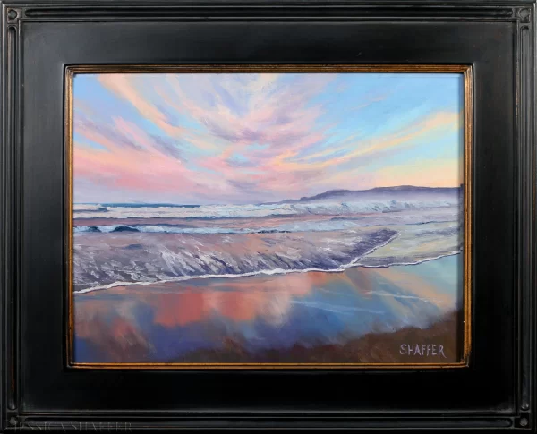 Sunset Seascape Oil Painting of Narragansett Town Beach, Narragansett, Rhode Island