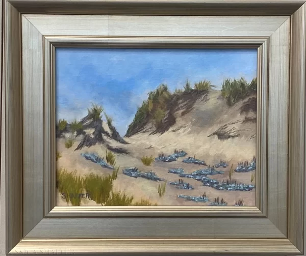 Serene Sand Dunes: landscape oil painting of coastal beauty | 8 x 10 in