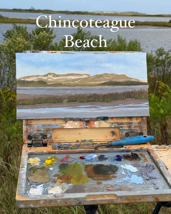 Plein air painting in Chincoteague National Wildlife Area